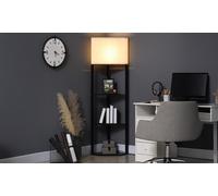 HomCom Corner Floor Lamp with Shelves: Black
