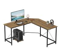 Homcom Corner L-Shape Computer Desk Gaming Pc Workstation For Home Office In Brown Brown