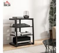 HOMCOM Corner TV Stand Cabinet for 28" TVs with Shelves, Extension Lead Hold in Black HOMCOM Black