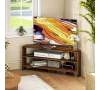 HOMCOM Corner TV Stand, TV Unit with Open Shelves for 47 Inch TV in Dark Brown HOMCOM Dark Brown