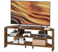 HOMCOM Corner TV Stand, TV Unit with Open Shelves for 47 Inch TV, Brown