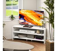 HOMCOM Corner TV Stand - TV Unit With Open Shelves For 47 Inch TV - White | TJ Hughes
