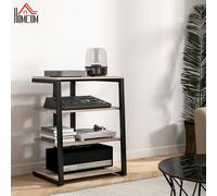 Homcom Corner Tv Unit For 28" Tvs With Shelves, Extension Lead Holder In Grey Grey