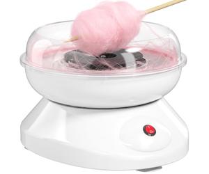 HOMCOM Cotton Floss Machine Candy Floss Maker, White | Electric, Quick, with 10 Bamboo Sticks for Family Parties and Birthdays