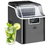 HOMCOM Counter Top Ice Maker Machine With Adjustable Cube Size Scoop Black | TJ Hughes