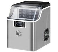 HOMCOM 20kg/Day Ice Maker Machine Countertop Stainless Steel 3.2L Silver