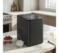 HOMCOM Countertop Ice Maker Machine Compact Ice Cube Maker with Scoop Black - 1 - Black - Plastic