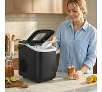HOMCOM Countertop Ice Maker Machine Self-Cleaning 2 Sizes Black - 1 - Black - Plastic