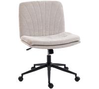 HOMCOM Criss Cross Chair with Wheels, No Arms - Beige