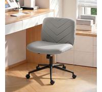HOMCOM Criss Cross Legged Office Chair Height Adjustable Grey