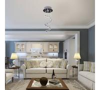 Homcom Crystal Ceiling Light Chandelier Lamp Shade Spiral Rain Drop Metal In Silver Silver