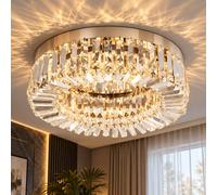 Homcom Crystal Ceiling Light Chandelier - Silver Tone