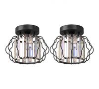 HOMCOM Crystal Ceiling Light Fixtures, Ceiling Lighting, 2 Pack, Black HOMCOM Black