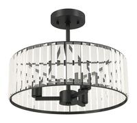 HOMCOM Crystal Ceiling Light, Semi Flush Mount Modern Crystal Chandelier Ceiling Light, E14 Base 3-Lights, Bulbs Not Included