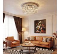Homcom Crystal Ceiling Light With 160 Crystal Pendants In Silver Silver