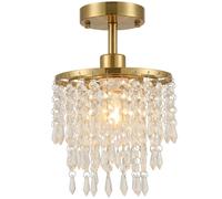HOMCOM Crystal Ceiling Light with 57 Crystal Strands, Gold Tone HOMCOM Gold
