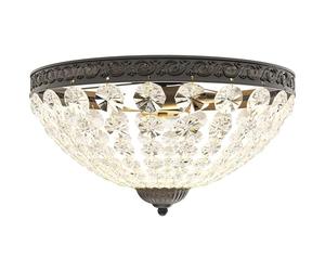 HOMCOM Crystal Chandelier Ceiling Light with 168 Octagonal Beads, Vintage 2-Light Flush Mount Ceiling Light for Living Room, Bedroom, Hallway, Dining Room, Black