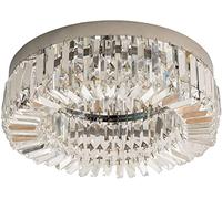 HOMCOM Crystal Ceiling Light Modern Chandeliers for Living Room Bedroom Silver