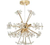 HOMCOM Crystal Chandeliers Ceiling Light with Flower, Pendant Light, Clear HOMCOM Clear