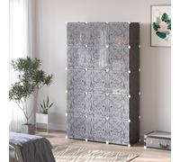 HOMCOM Cube DIY Wardrobe Portable Interlocking Plastic Modular Closet Cabinet, Black