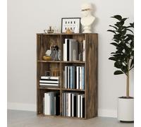 HOMCOM 3 Tier Bookshelf, Modern Cube Bookcase with 6 Open Storage Compartments, Freestanding Display Storage Unit for Living Room, Bedroom, Study, Rustic Brown