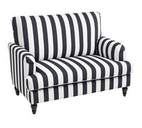 HOMCOM Cuddle Chair with Stripe, Armchair for Living Room, Black and White