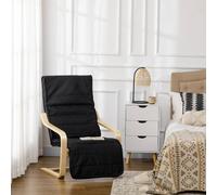 Homcom Deck Lounge Chair Garden Recliner Black Adjustable Black One Size