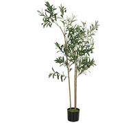 HOMCOM Decorative Artificial Plant, 148 cm Silk Olive Tree with 553 Leaves in Cement Pot, Fake Plant