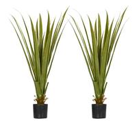 HOMCOM Decorative Artificial Plants Agave Succulent in Pot Set of 2 90cm