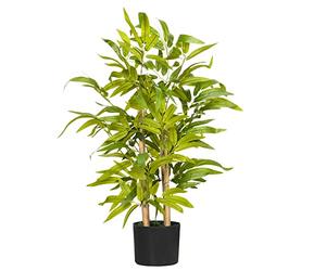 HOMCOM Decorative Artificial Plants Bamboo Tree in Pot, Desk Fake Plants for Home Indoor Outdoor Decor, 60cm