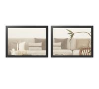 HOMCOM Decorative Rectangular Wall Mirror, 40 x 30 cm Wall-Mounted Bathroom Mirror for Living Room, Bedroom, Hallway, Set of 2, Black