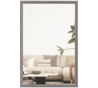 HOMCOM Decorative Rectangular Wall Mirror, 60 x 40 cm Wall-Mounted Bathroom Mirror for Living Room, Bedroom, Hallway, Grey Wood Effect