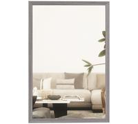 HOMCOM Decorative Rectangular Wall Mirror Wall-Mounted 60 x 40 cm Grey | Bathroom Mirror, Living Room, Bedroom, Hallway