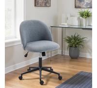 Homcom Desk Chair, Fluffy Swivel Office Chair For Makeup Vanity, Grey