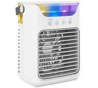 HOMCOM Desk Fan with Adjustable Head, 3-Speed Small Fan with 700ml Water Tank White