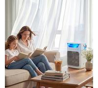 HOMCOM Grey Adjustable Head Desk Fan with Humidifier and Aroma Diffuser 8.2 inch - Size: 21.1 x 16.5 x 12.2cm - Wilko