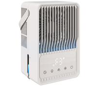 HOMCOM Desk Fan with Humidifier and RGB Light Portable Table Fan with 550ml Water Tank White