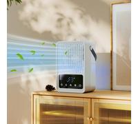 HOMCOM Desk Fan With Humidifier Rgb Light 23.2 Cm Black, Black