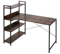 HOMCOM Industrial Computer Desk with Storage Shelf Metal Frame for Home Office