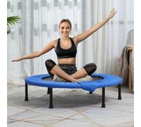 HOMCOM F96 cm Foldable Mini Fitness Trampoline Exercise Rebounder Jumper Blue, Blue