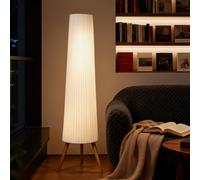 HOMCOM Dimmable Standing Lamp with Foot Switch, White and Natural