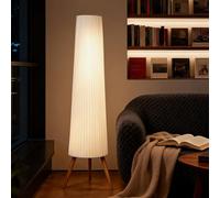 HOMCOM Dimmable Tripod Floor Lamp with Foot Switch 153cm White and Natural