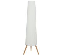 HOMCOM Dimmable Tripod Floor Lamp with Foot Switch, Nordic Standing Lamp with Wood Legs and Fabric Shade for Living Room, Bedroom, Office, 153cm, White
