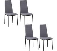 HOMCOM Dining Chair 835-483V71GY Linen, PL (Polyester), Steel Modern Grey 835-483V71GY
