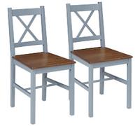 HOMCOM Dining Chair 835-909V00GY Pine Wood Modern Grey 835-909V00GY