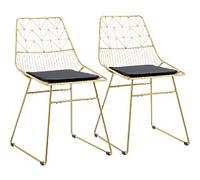 HOMCOM Dining Chair 83A-026V70GD PL (Polyester), Sponge, Steel Modern Gold 83A-026V70GD