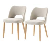 Homcom Dining Chairs Set Of 2 Curved Open Back, Beige