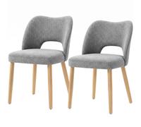 Homcom Dining Chairs Set Of 2 Curved Open Back, Grey