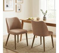 HOMCOM Dining Chairs Set of 2, Kitchen Chairs with Padded Seat, Curved Back in Brown | Size: 120 HOMCOM Brown 120