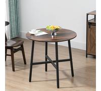 Homcom Dining Room Table For 4 People, Industrial Kitchen Table Steel Base In Brown Brown